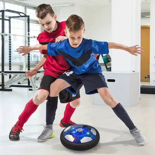 "Zwevende indoor voetbal met LED-verlichting, zachte randen, geschikt voor kinderen, veilig en speels voor binnenhuis."